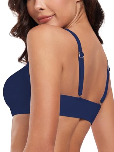 Ocean Blues Women's Bandeau Bikini Top Padded Swimsuit Top with Adjustable Straps3