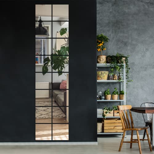 Delma Home Gym Mirrors, 12'' X 12'' Glass Mirror Tiles (16 Pcs), Square Large Wall Mirror For Home Gym, Bedroom, Door,Bathroom, Frameless Mirror Sets #TOP2