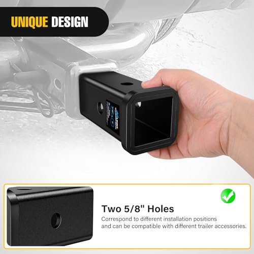 Image of Nilight Trailer Hitch Receiver Extender Adapter Reducer 2-1 /2 to 2 Inch Sleeve Convertor Receiver Towing Accessories for Tractor Bucket RV Truck Bike Rack Cargo Carriers