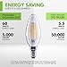 KOR (12 Pack) 60-Watt Equivalent LED E12 Candelabra Base B11 Dimmable Clear Filament Vintage Style Light Bulb 2700K Warm White Decorative 60W LED Chandelier Ceiling Fan Bulbs. (New Version)