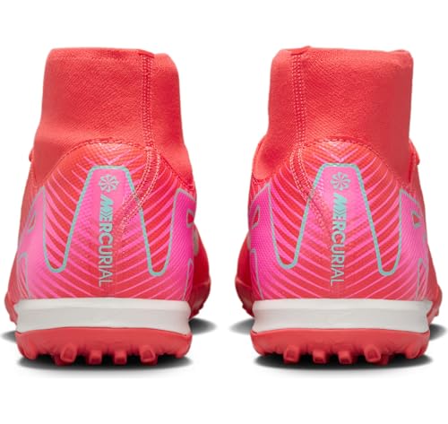 Nike Nike Mercurial Superfly 10 Academy TF High-Top Soccer Shoes (FQ8331-800, Ember Glow/Aurora Green) Size 4