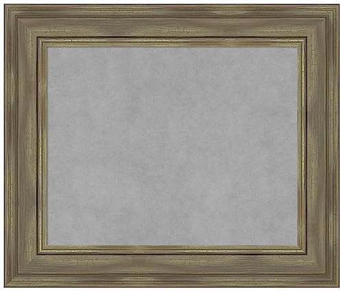 Amanti Art Grey Framed Magnetic Board, 26x22, Country Rustic Office Decor