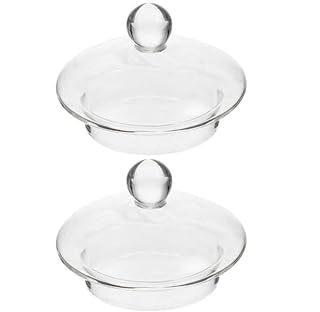 2-Pack Clear Glass Teapot Replacement Lids - Teapot Accessories with Strainer Cover for Home Kitchen Teapots and Teacups - Universal Fit