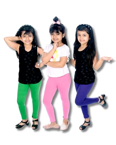 Image of NIK & KNIT Premium Stretchable Plain Leggings for Girls /Kids | Combo Bottom Wear (Top /T-Shirt NOT Included)