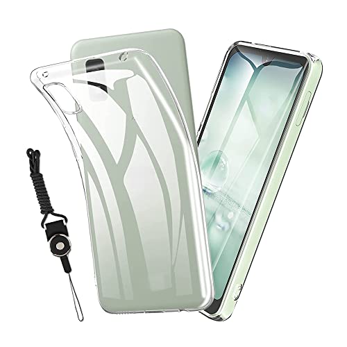 AQUOS wish2 SH-51C/AQUOS wish SHG06 用の ケース クリア 超薄型 2022モデル AQUOS wish2/wish カバー TPU 耐衝撃 ケース ストラップホール付属 ネックストラップ付 黄変防止 柔らかい すり傷防止 指紋防止 耐久 携帯便利 AQUOS wish2