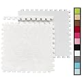 16 Pcs Shaggy Interlocking Foam Carpet Tiles - 12" x 12", 16 Sq,Ft Kids Carpet Squares Protective Floor Mats Crawling Exercise Area Rugs for Children Room, Home or Classroom Use, White
