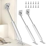 Heavy Duty Gas Struts, 150N/33LBS Drop Down Metal Soft Open Hinges Pneumatic Lift Spring Downturn Door Buffer for Downward Flap Lid Slowly Down, Drop-Front Desk, Cabinet Desk or Loft Hatch