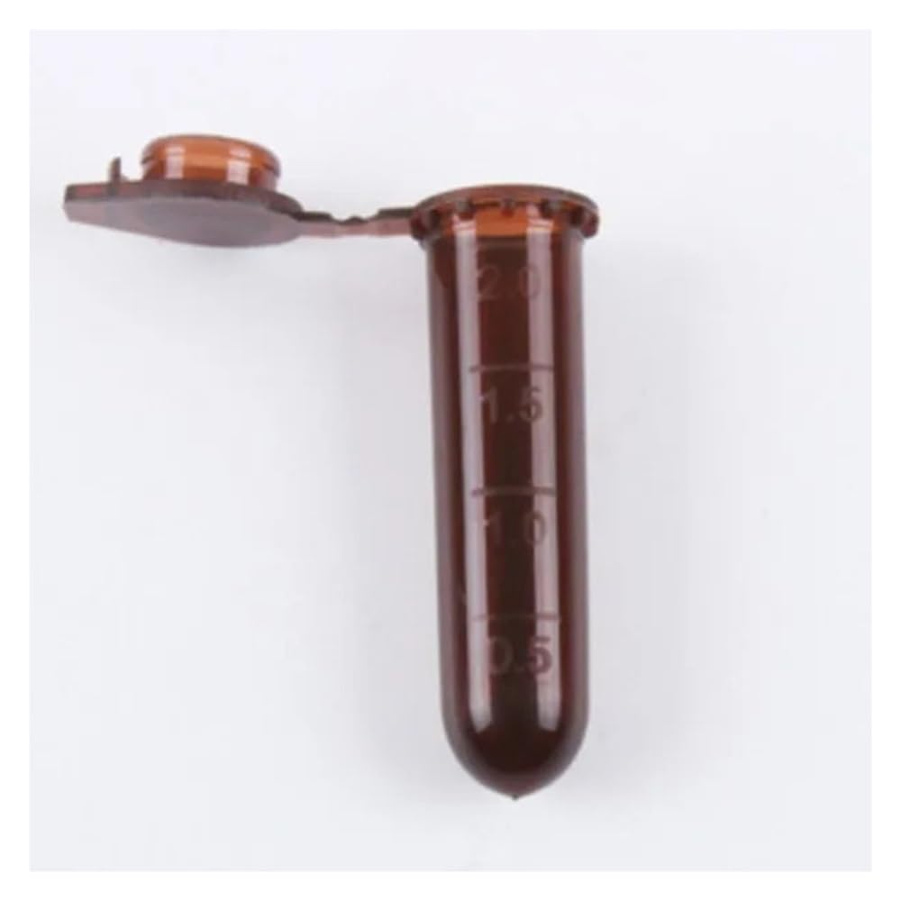 Vetreria da laboratorio Provetta da centrifuga in plastica marrone da 0,5/1,5/2/5/10/15 ml, contenitore for campioni da laboratorio con tappo(2ml 500pcs)
