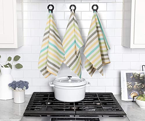 Image of FINGERCRAFT Kitchen Cloth 100% Soft High GSM Cotton Fabric Kitchen Towel, 20 x 30 Inches Perfect Size for Kitchen Uses, Set of 6, Multipurpose Use as Dish Towel, Bar Towel (Soft Stripe)