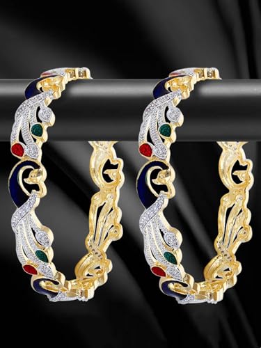 Dancing Peacock Diamond Bangles