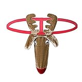 GUAGLL Men's Thong Christmas Costume Reindeer Elk Underwear Boyfriend Gift Valentine's Day Gift