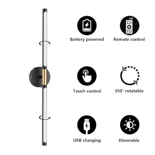 Lámpara de Pared Regulable 2700K-6500K Cuadrado de 82cm Recargable 4
