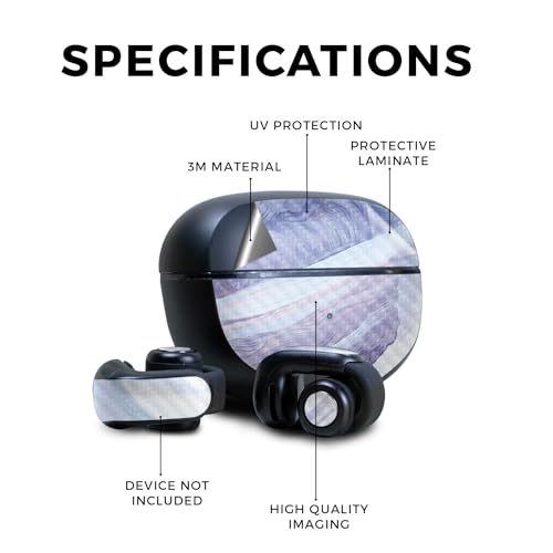 Image of Carbon Fiber Skin Compatible with Bose Ultra Open Earbuds - Whirlwind - Premium 3M Vinyl Protective Wrap Decal Cover - Easy to Apply | Crafted in The USA by MightySkins