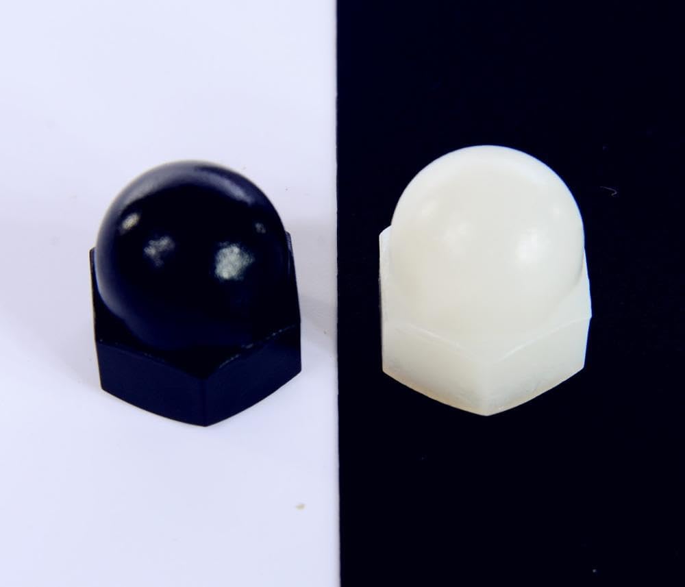 Generic 3pcs M12 M14 M16 M20 nylon cover type hex nuts plastic cover mother bolt ugly decoration round head cap nut white color - (Size: M20)