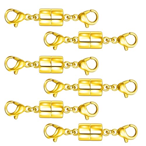 OHINGLT Extra Strong Magnetic Jewelry Clasps for Necklaces Extender with Double Lobster Clasp,Magnetic Necklace Clasps and Closures Bracelet Connectors for Necklaces Chain