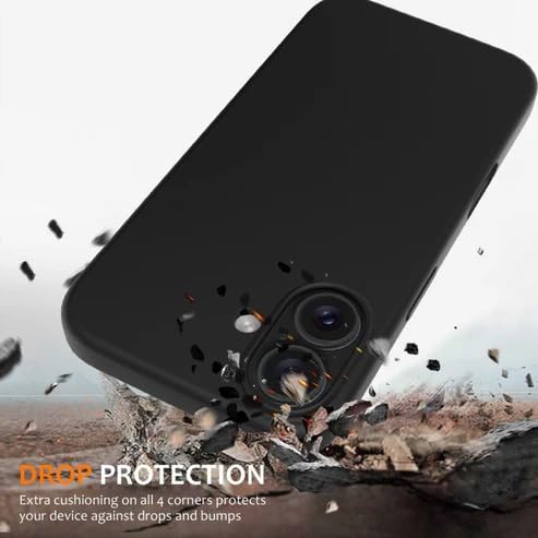 Image of Back Cover for iPhone 16 Liquid Silicone Case (Black S)