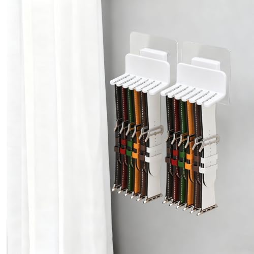 Zebrabox 2 Packs Watch Band Holder Organizer Wall Mount Smartwatch with Band Organizer Grooved Design for Easy Pick-and Place Holds More Watch Straps Easy Installation Keeps Straps Tidy