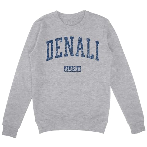 Allies Denali Alaska Sweatshirt | Vintage Alaska Retro Mountain Fleece | Men & Unisex | Travel Souvenir Gift - Heather Gray, XX-Large