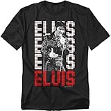 Elvis Presley King of Rock and Roll Music T Shirt (Large) Black