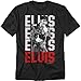 Elvis Presley King of Rock and Roll Music T Shirt & Exclusive Stickers (Large) Black