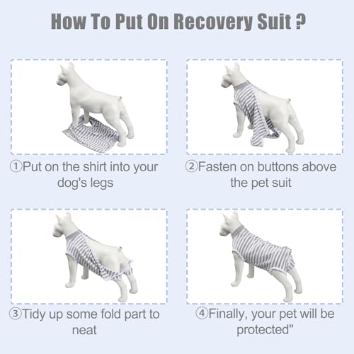 Image of FEimaX Dog Surgery Recovery Suit Female and Male Spay with Pee Hole, Pet Body Suits for Puppy After Spayed, Neuter Surgical Onesie for Small and Medium Dogs Cats, Alternative Bandages E-Collar & Cone