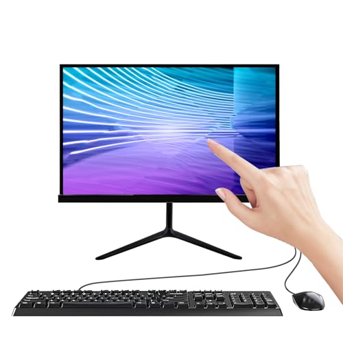 Image of All-in-One Desktop Computer PC, 19 inch Touchscreen FHD Display Monitor, Pentium G5400 Processor, 8GB RAM, 256GB SSD, Dual-Band Wi-Fi, Bluetooth, 4 USB,VGA for Office Gaming Home Study