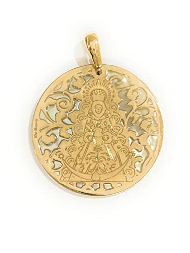 Médaille Vierge du Roi en argent sterling massif 925 à la finition ciselée