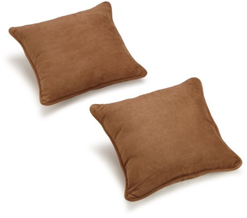 Blazing Needles 9810-S2-CD-MS-SB L.P. Corded Microsuede Throw Pillow cover