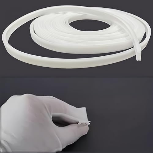 KSDLMPA 16.4Ft/5M Silicone LED Cover, Alumium Profile Silicone Channel Diffuser Flexible PC Lampshade Line for Strip Lights, Ceiling Lamp, Under Cabinet Cover Replaceable Installation (14mm)