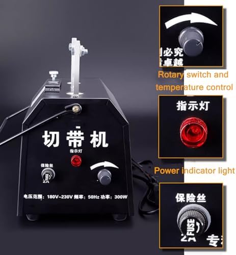 Electric Fabric Cutting Machine Hot Ribbon Heat Cutter with Rotary Switch & Adjustable Temperature, 9cm Width for Nylon Webbing & Belting, for Crafting & DIY Projects