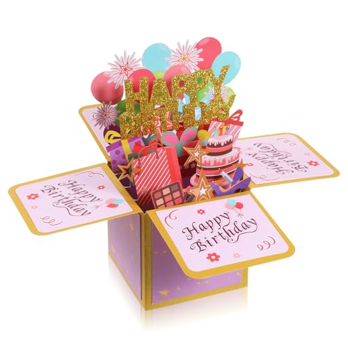 Nogeqi ʔ|bvAbvo[Xf[J[h p 3D Happy Birthday|bvAbvJ[h{bNX t Mtg{bNXt ܂肽ݎ AqAqAꂳAAFBAeB[AAjpB