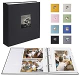 1DOT2 Photo Album 4x6 Photos Hold 200 or 5x7 Pictures Hold 100, 3 Ring Binder Photo Albums Linen Cover with...