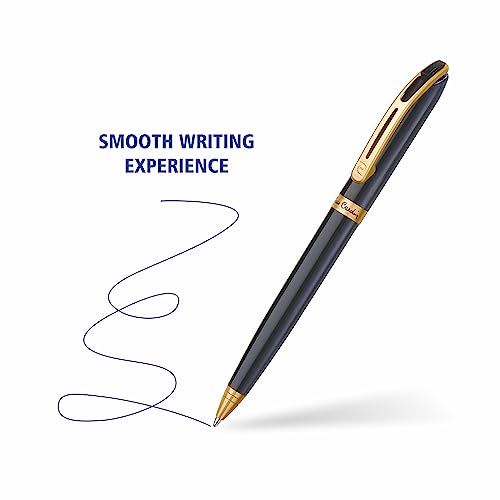 Image of Pierre Cardin Premium Monte Rosa Satin Gold Finish Ball Pen With Twist Mechanism | Ideal For Rakhi & Festive Gifting | Blue Ink