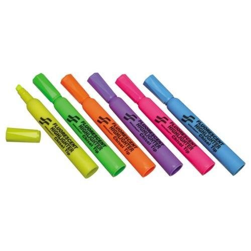 Skilcraft Chisel Tip Tube Highlighter Marker, Yellow, Green, Blue, Orange, Purple, Pink 6 / Pack (7520-01-383-7943)