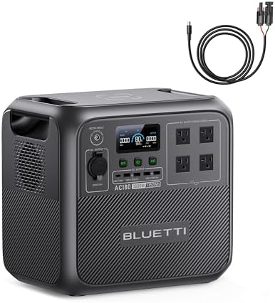 BLUETTI AC180 Portable Power Station, 1152Wh Solar Generator w/ 4...