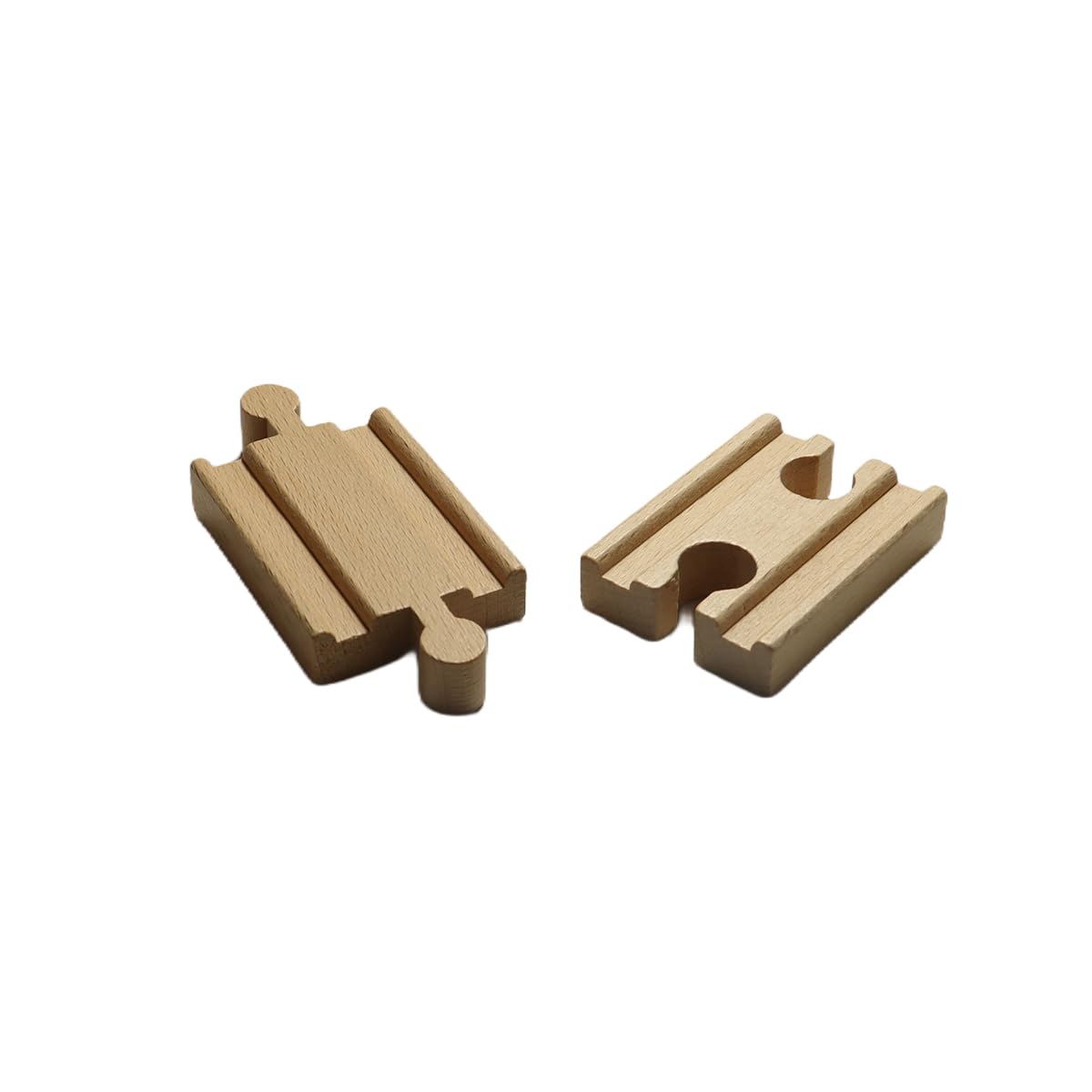 Set di 8 accessori per binari dritti in legno per trenino Thomas con 4 binari dritti doppi concavi e 4 binari doppi convessi
