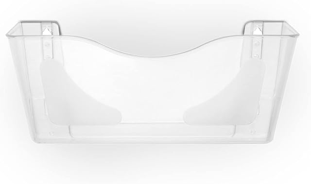 Deflecto - Clear Acrylic Wall Mounted A4 Unbreakable Docupocket Literature File Holder, Landscape Document Holder, Perfect for Leaflets and Brochures
