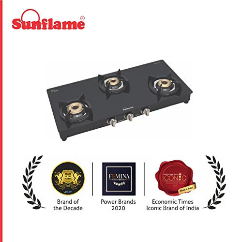 SUNFLAME LPG GAS STOVE 3 BURNER MEGA BLACK BRASS BURNER Price in