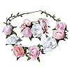 Beschermend 2 stks Bloem Krans Polsband Simulatie Rose Garland Crown Dames Haar Krans Floral Hoofdtooi Compatibel met…