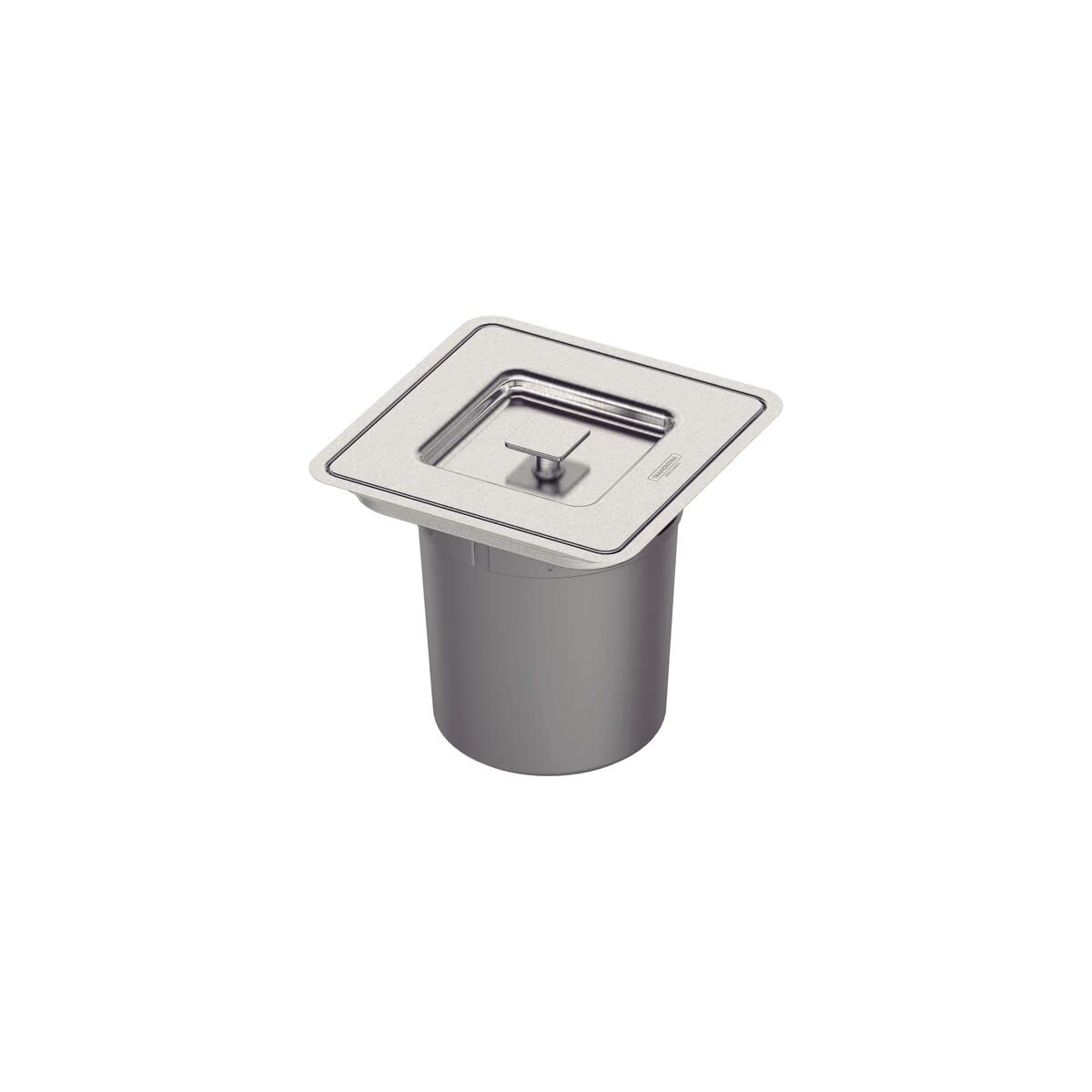 Accessotech Tramontina 5L Square Inset Kitchen Bin Stainless Steel Worktop Built In Waste Container from B&Q