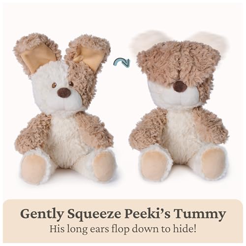 GUND Baby Peek-a-Boo Peeki Puppy Interactive Squeeze-Activated Plush Toy 7" - image 2