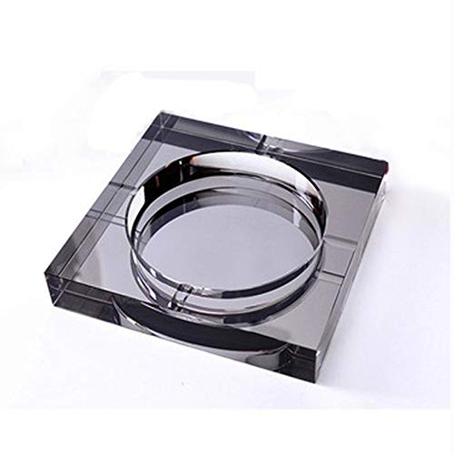 Cendrier en verre cristal noir d'exception pour cigares et bureau