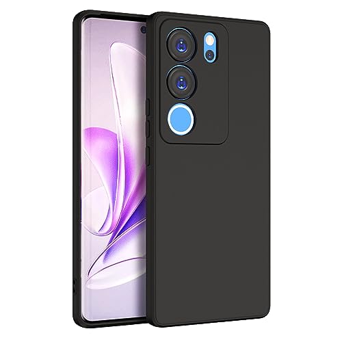 Image of Kapa Matte Protective Lens Flexible Back Cover for VIvo V29 / V29 PRO (5G) | Slim Silicone with Soft Lining Shockproof Full Body Bumper Case (Black)