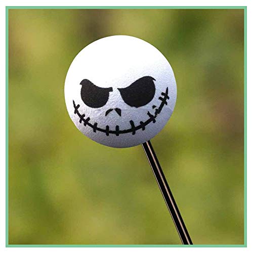 Koobook 4Pcs Funny Halloween Skull Smile Car Antenna Topper Aerial Ball Car Antenna Decoration Doll #TOP4