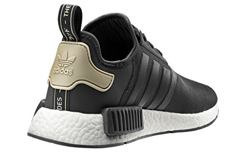 Image of adidas mens Nmd r1 running shoes, Black, White, Olive, 7 US