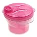Kompassswc Dosificador de leche en polvo para bebé, giratorio 360°, 3 compartimentos, dispensador de leche en polvo, portátil, para 3 raciones (rosa)
