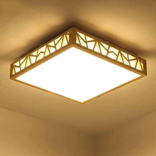 Lampe d'étude rectangulaire LED en bois massif avec lumière trois tons