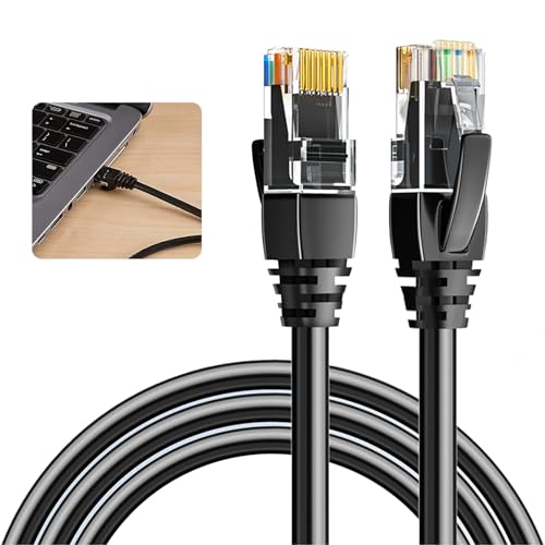 yimeizhiguang Cat6 Ethernet Cable 5m - High Speed Gigabit 1000Mbps 250MHz | Braided Gold RJ45 LAN Lead for Gaming PS5 Xbox, PC, Smart TV | Office Patch Cord for Router Modem & Home Office