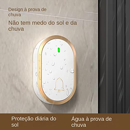 Campainha Sem Fio, Campainha Funciona A Mais De 300 Metros, 4 Níveis De Volume, 60 Melodias Campainh
