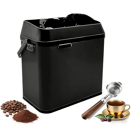 RoyceBee Nettoyeur de Porte-Filtre électrique, Machine de Nettoyage Automatique du Marc de Café, Boîte de Frappe pour Café Expresso, Aspirateur de Rondelles Expresso Black